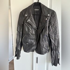 Express Black Leather Jacket Small